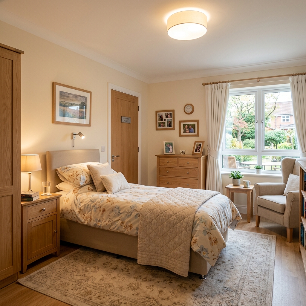 Bright en-suite bedroom inside the home